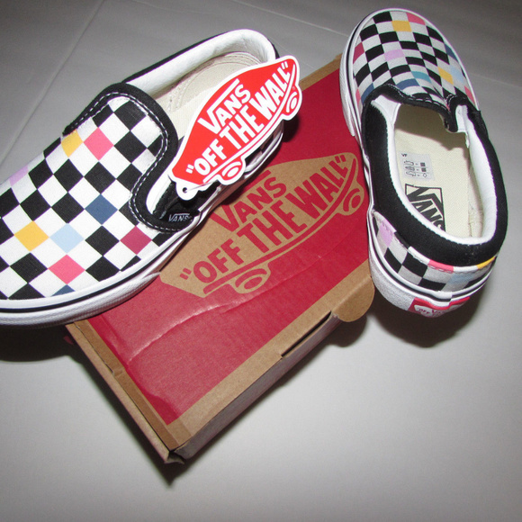 multicolor checkered vans